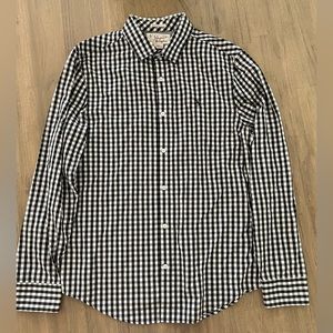 Mens Black Checkered Button Down